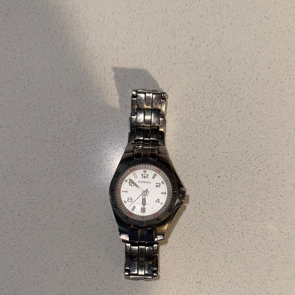 Fossil Stainless Steel Watch with White Face
